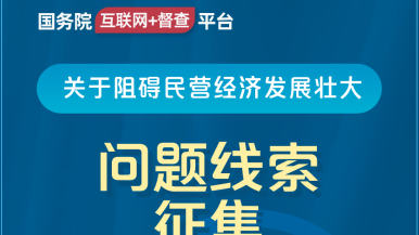 美女老师被我内射国务院“互联网+督查”平台公开征集阻碍民营经济发展壮大问题线索